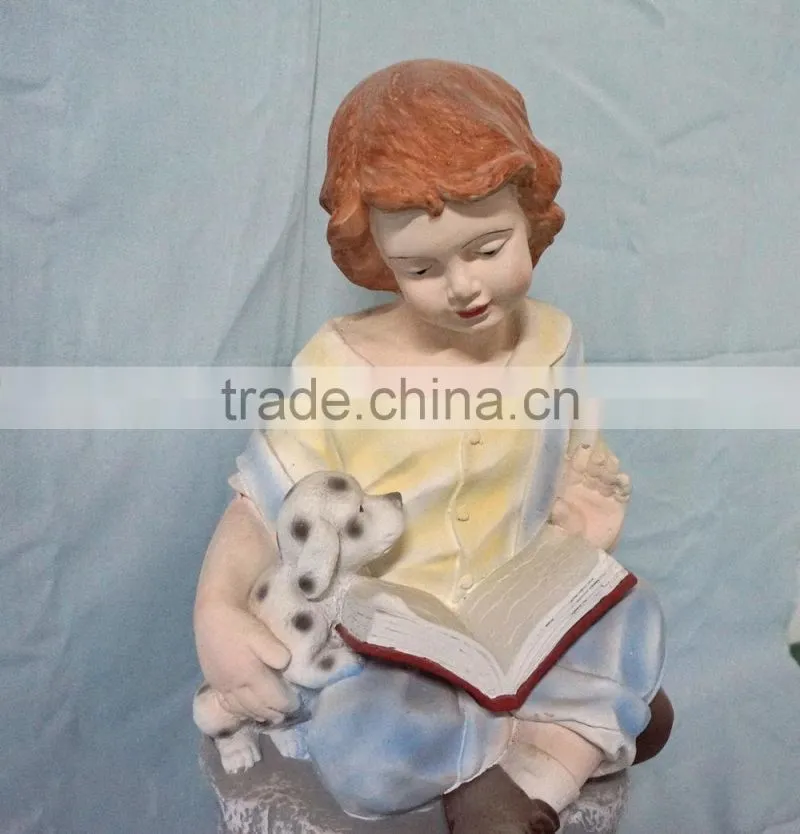 Fiberglass garden children statue decor