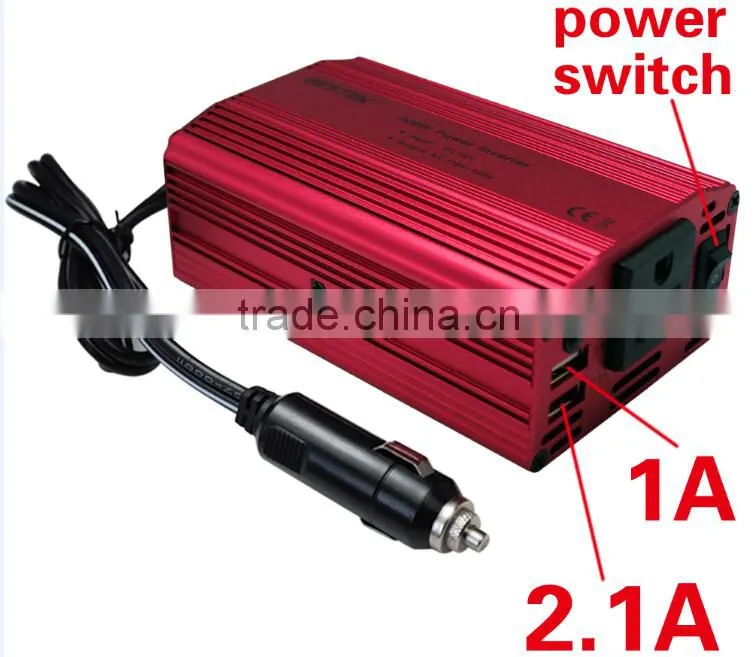 Power Inverter Dual 110V AC Outlets dual USB 300w Laptop Cell DVD TV Lights 150288