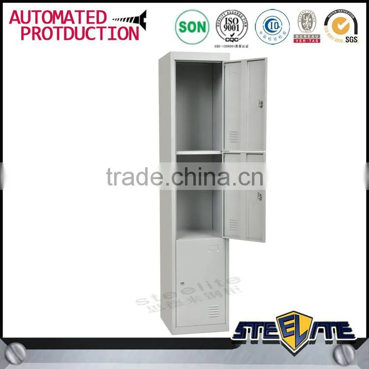 Decorative design 3 door metal locker steel bathroom shoe locker