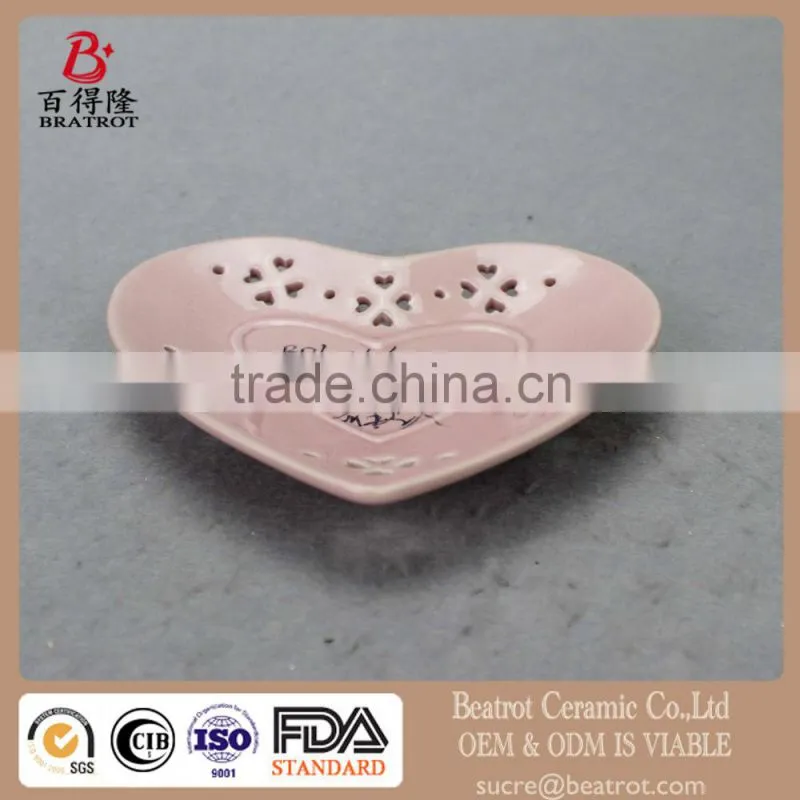 Beatrot Ceramic Heart Shape Soap Dish Tray