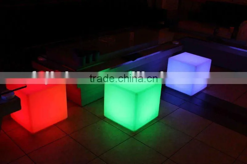 Rechargeable Colorful LED outdoor cube seat
