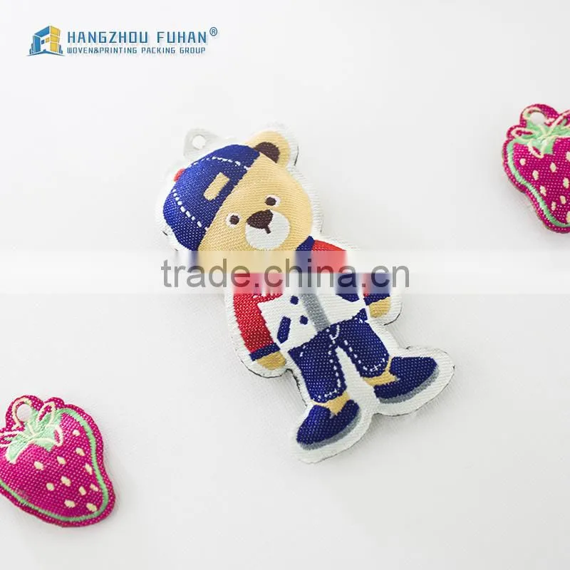 Polyester Fabric Cotton Stuffing Woven Badge for Plush Toys