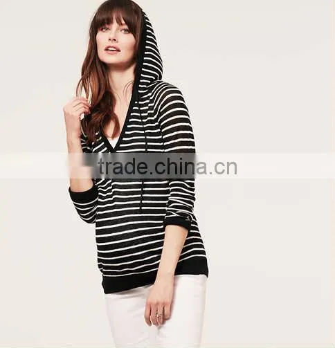 Maternity Stripe Knit Hoodie