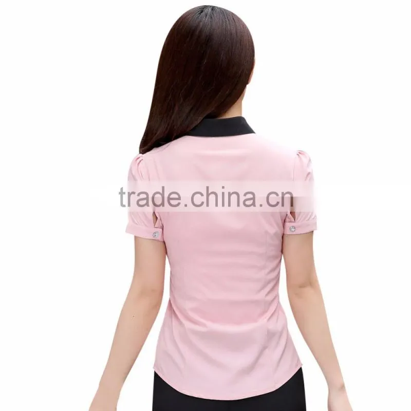 WHOLESALE 2015 NEW DESIGN V COLLAR SHORT SLEEVE CASUAL SHIRT