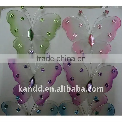 mini nylon butterfly/artificial nylon butterfly/fairy mini butterfly