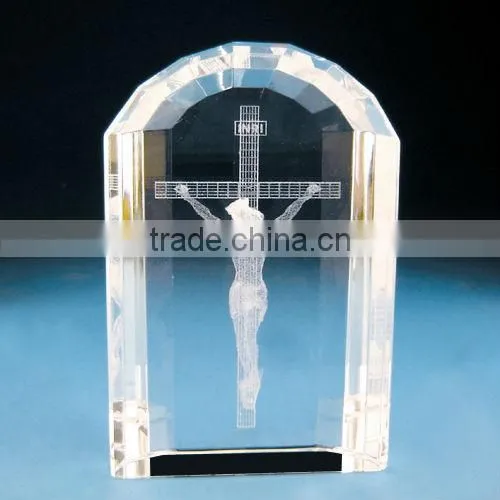 Round shape high quality blank 3d laser crystal glass cube