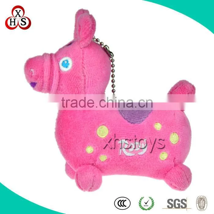 Customed Oem Soft Stuffed High Quality Mini Plush Horse Keychain