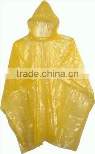 Poly Yellow cheap raincoat poncho manufacture