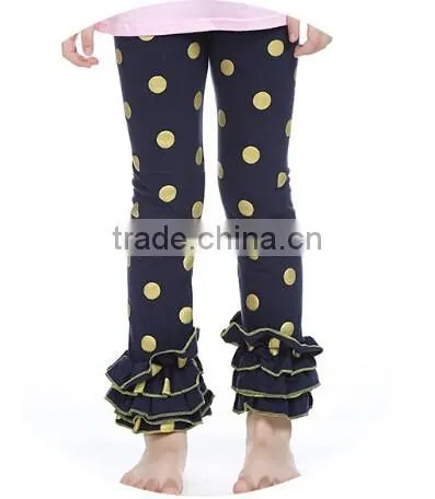 Whoelsale Stripe Cotton Autumn Girl Outfits Ruffle Leggings