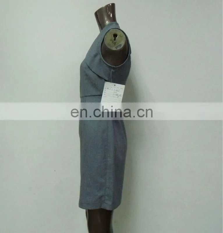 Simple and cute back hollow out design office lady tea dress