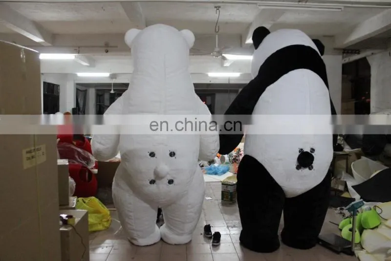Hot sale!!! Super funny inflatable polar bear costume & inflatable panda costume