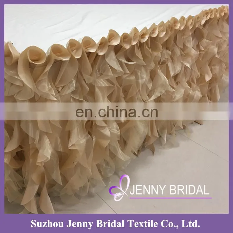 TS055H curly willow table cloth argos custom table cloth