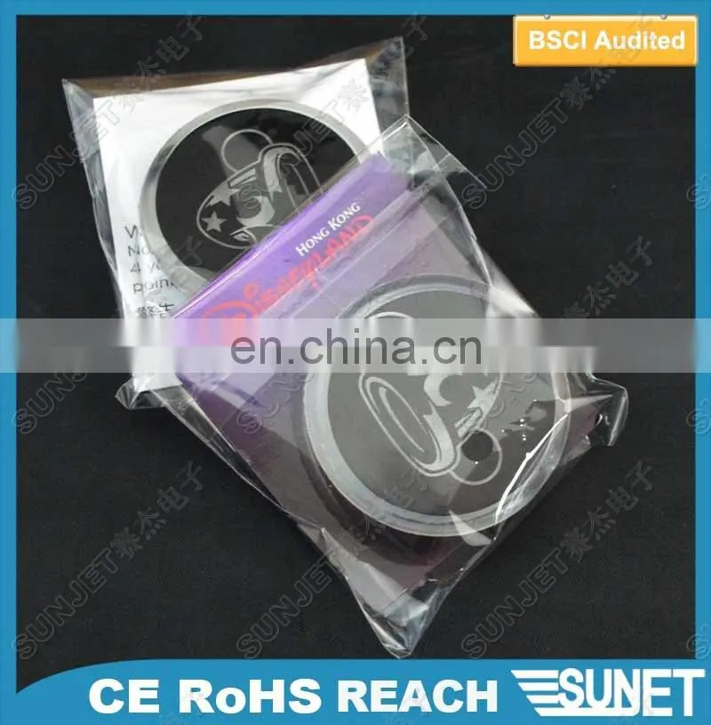 Night club KTV wholesale led flashing custom logo circle lapel pin