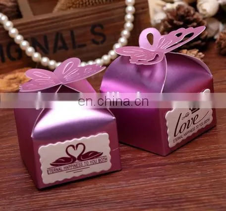 coated paper butterfly shape foldable sweet paper candy box for chocolate