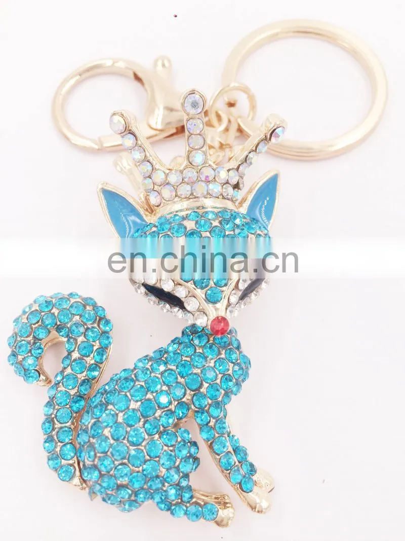 Customized Lovely Fox Shaped Metal Keychain For Bag Pendant