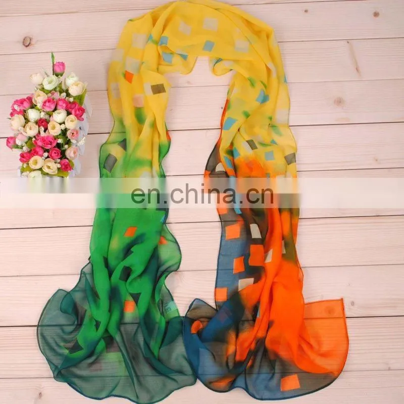wholesale newly fancy lady's chiffon scarf made in china