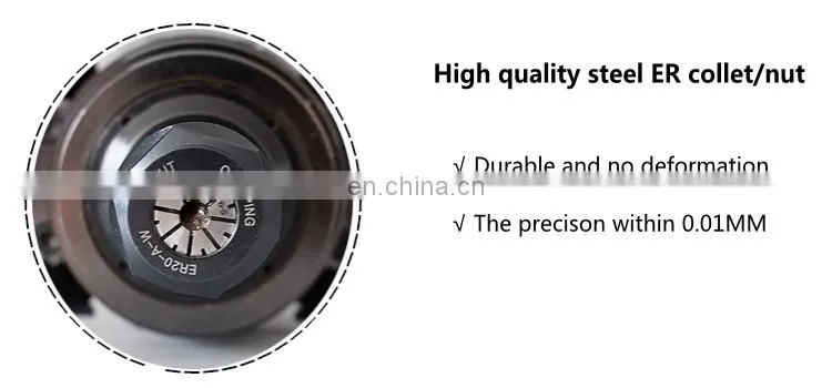 HONGJUN 220V 4 Ceramic bearing Square 2.2kw Air cooled spindle motor ER20 runout-off 0.01mm CNC Engraving milling grind