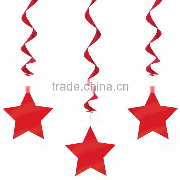 Metallic Dangling Silver Star Swirls /Silver Star Hanging Decoration /Wall Decoration SD057