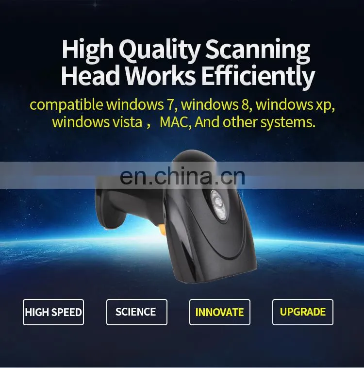 Wireless USB 1D Laser Barcode Reader Portable Scanner Wholesale