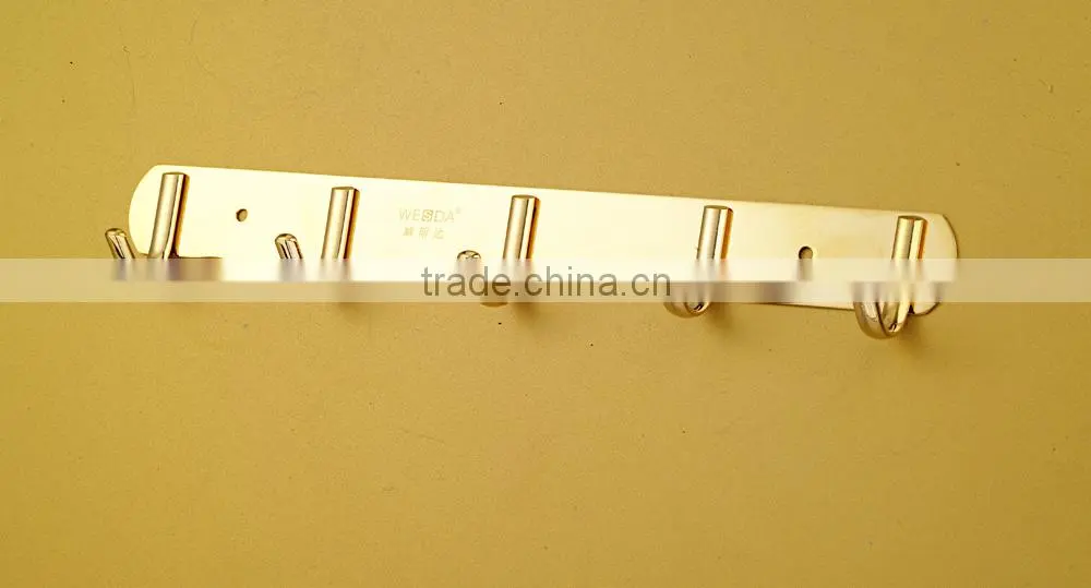WESDA 2014 new fashion 5hooks golden stainless steel clothes hanger hooks
