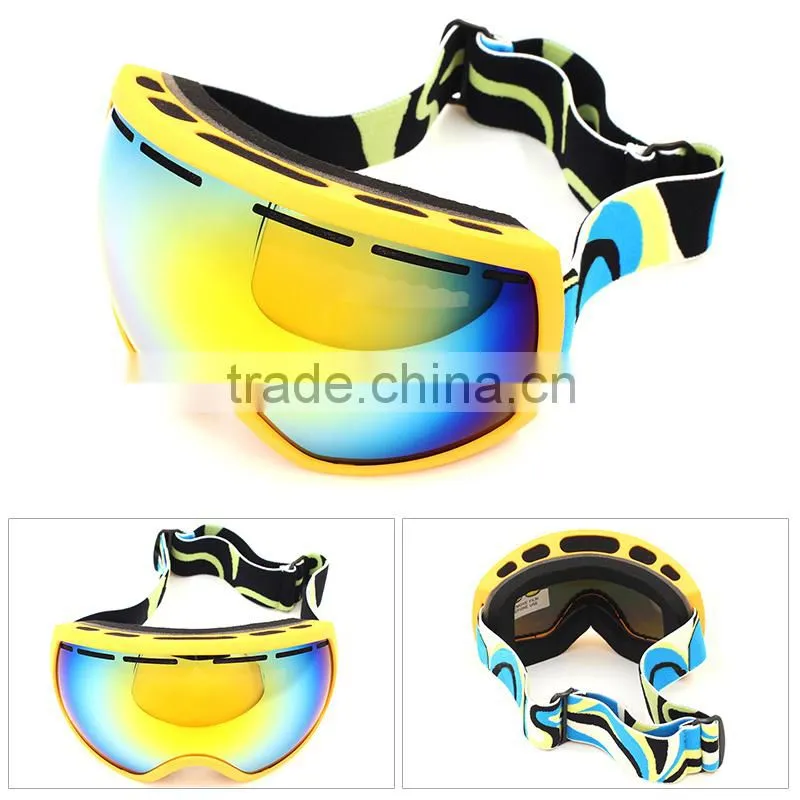 Hot new fashion high impact resistace dual spherical lens polarized ski snowboarding goggles