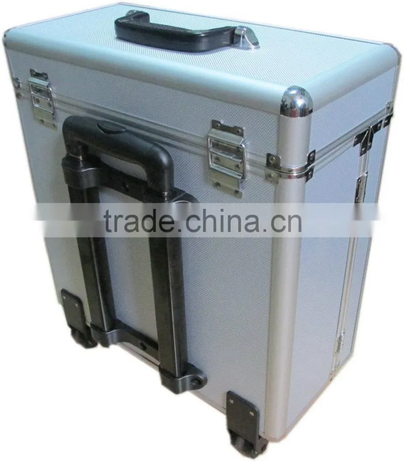 profession instrument carrying aluminum trolley case with logo