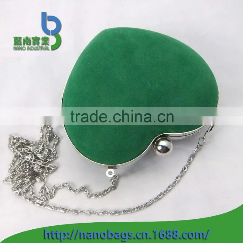elegant green heart-shaped ladies evening handbag