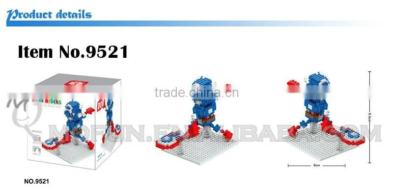Mini Qute BOB 10 styles kawaii 3D avenger super hero plastic kids figures diamond building blocks brick model educational toy