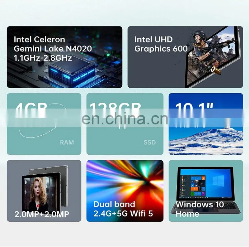 ALLDOCUBE iWork20 latest design private mold Metal body adjustable kickstand 10.1inch 4GB+128GB WIN10 PC tablet