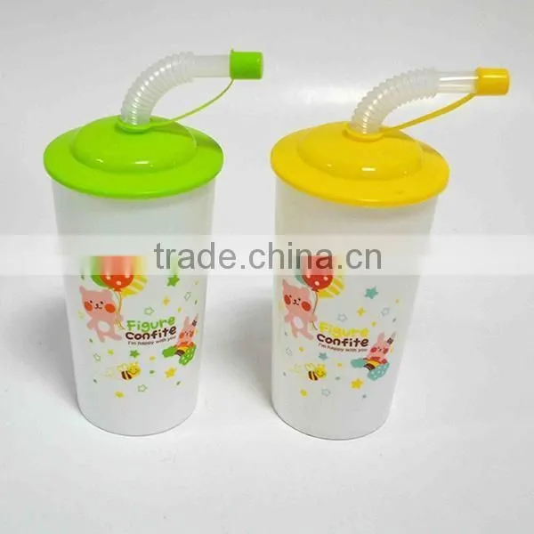 hot sale kids plastic cup with straw