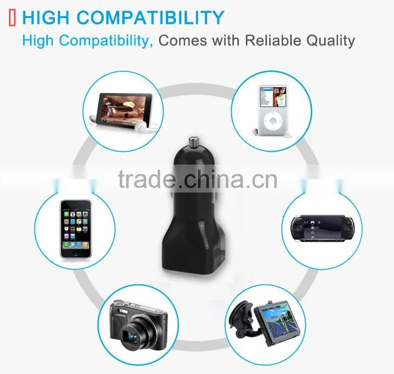 Dual USB Car Charger For iPad iPhone 5V 3.1A Mini Adapter