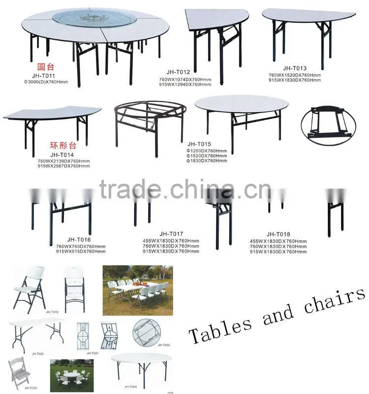 Plywood Pvc Edge Banquet Folding Round Table