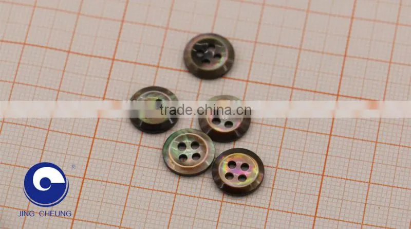 custom carving natural brown mother of peal shell button for lady dress