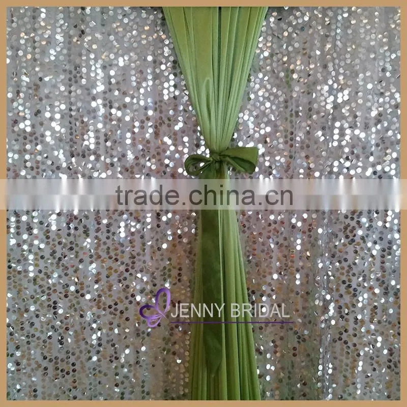 BCK089 wholesale high quality customize size shiny silver sequin event party backdrop for weeding decoration
