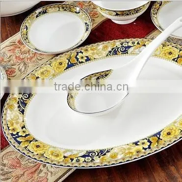 56 pcs Brilliant Fine Bone China Colorful Dinner Set