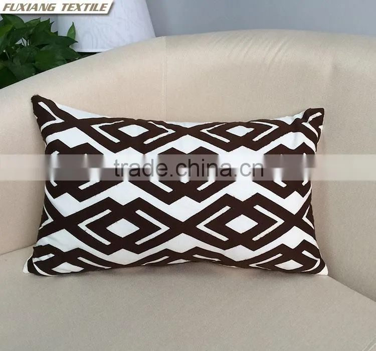 PU & Woolen Embroidered Pillow Christmas Decorations Cushion Cover