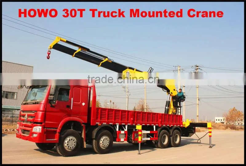 2015 hot sale low price howo 8*4 30Ton Truck Mounted Crane for sale made in china