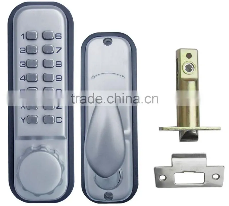 OSPON All-Weather Mechanical Keyless latch Door Lock STAIN NICKEL OS1133B