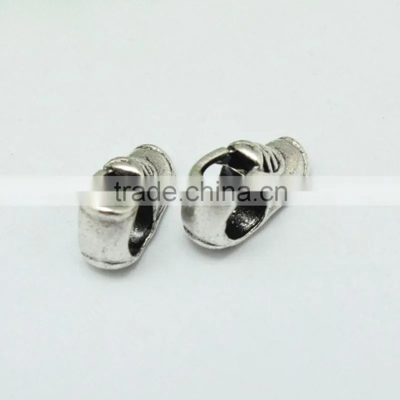 Wholesale 2015 New Style Sport Shoes Shape DIY Anti-silver Creative Bracelets Accessories Metal Zinc Alloy Beads with Holes