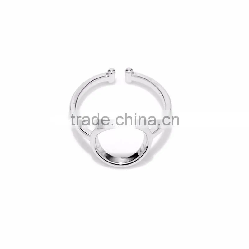 Fashion Minimal Geometric O Shape Gold Silver Finger Rings Without Stones