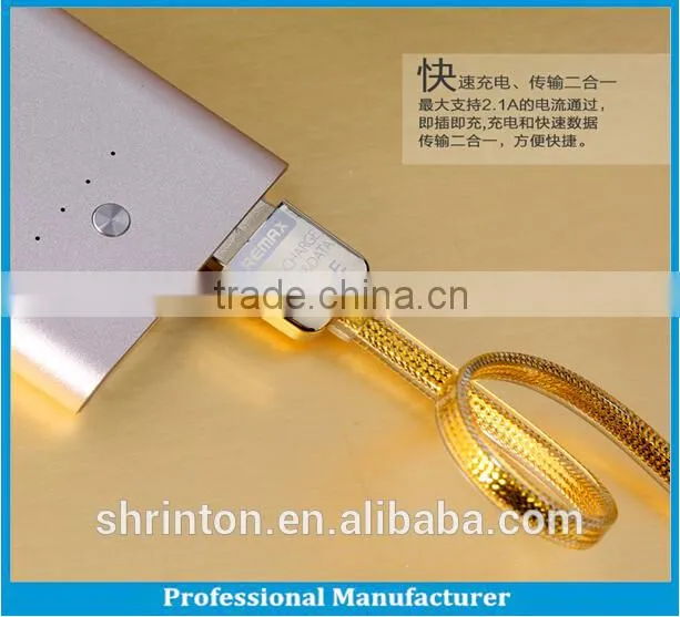 Remax TPE copper core 2.1A 100cm data and charge gold kingkong micro usb cable
