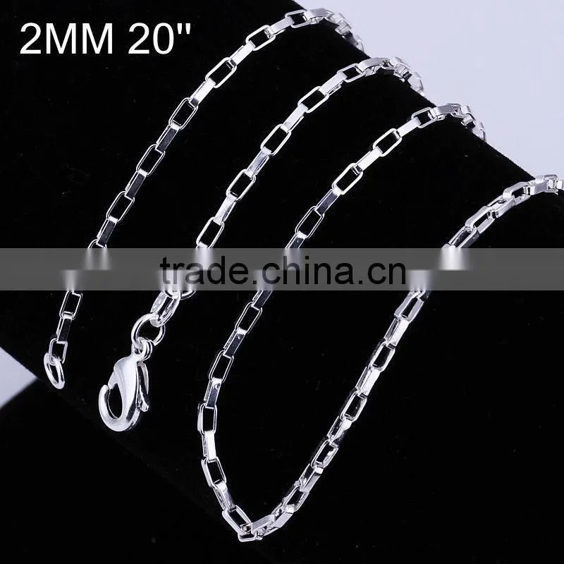 Hot sale magnetic 925 sterling silver check chain LKNSPCC005