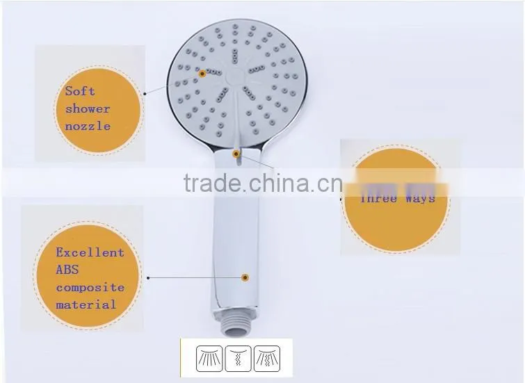 Three Functions New design chrome plating handheld shower head