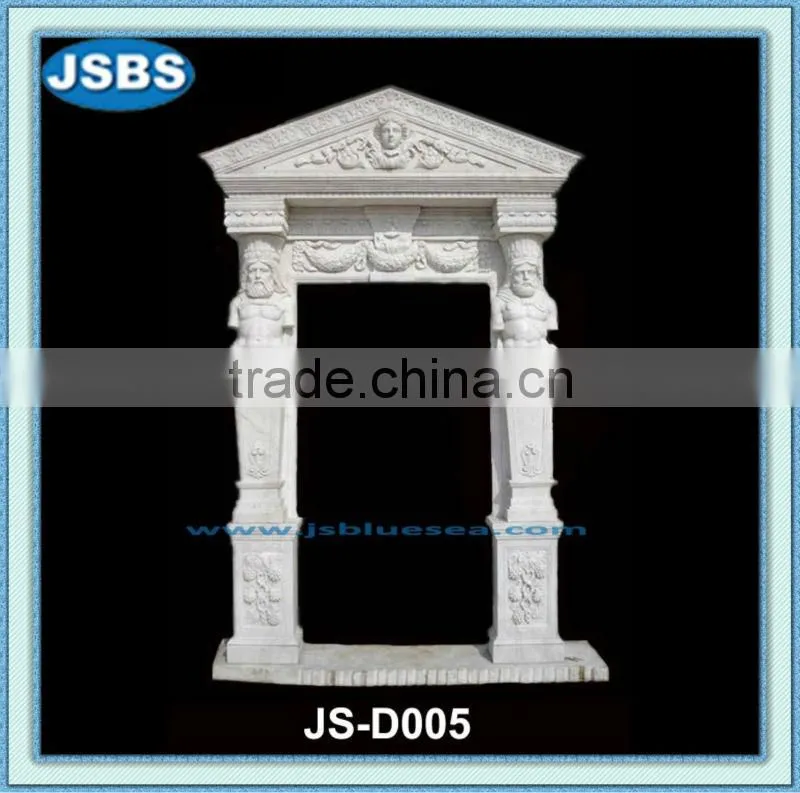 hand carved white marble front door framing