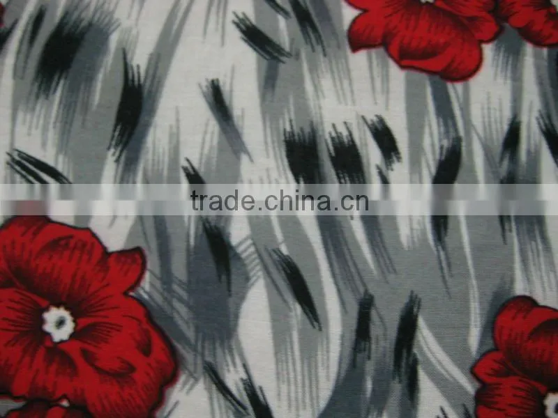100% rayon voile printed fabric