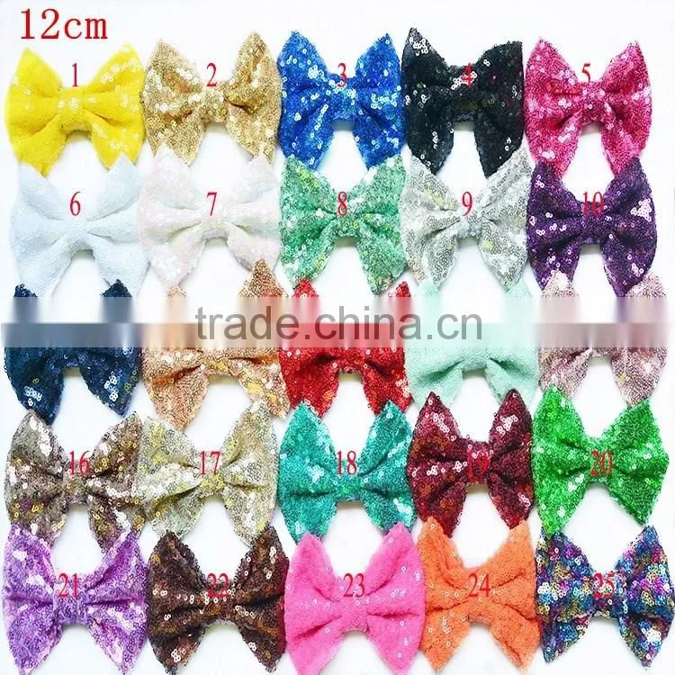 Wholesale DIY craft decorative flowers hair bows -Big Shiny Fabric Golden Bowknots Garment Accessories