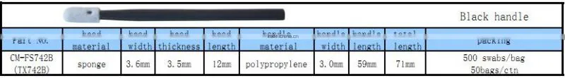 Cleanroom foam swab CM-FS742 is equivalent to texwipe TX742b