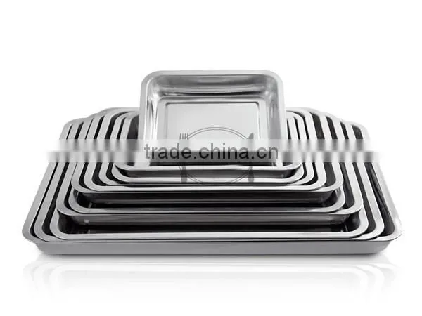 Nobo 4.8cm High Rectangle Stainless Steel Cheap Bluk Dinner Plates