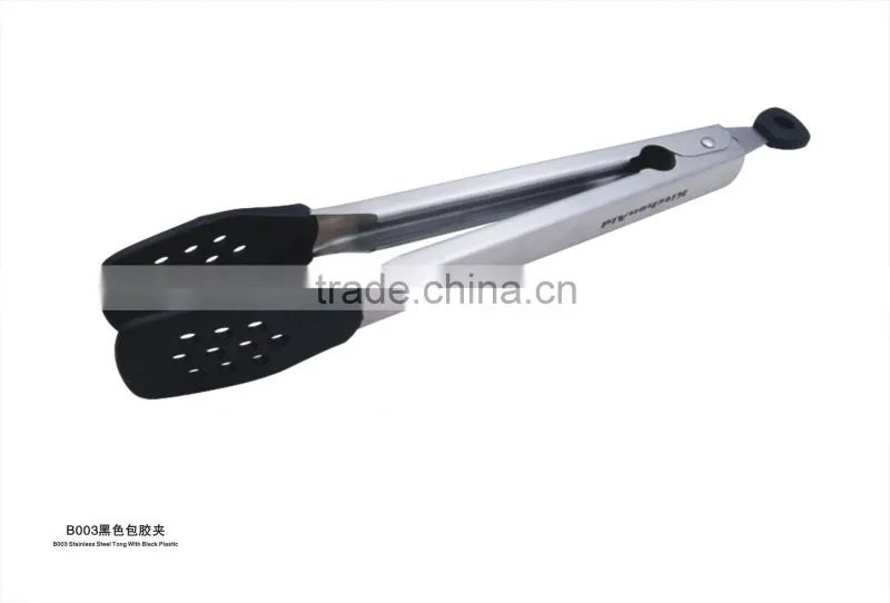 American Chain supermarket high quality stainless steel tong with plastic made in China junzhan