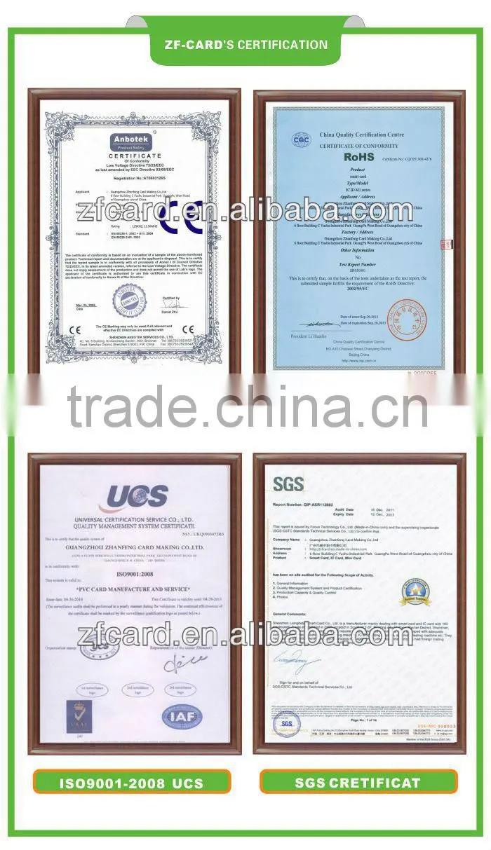 High class white inkjet printable pvc plastic card packs